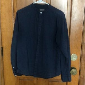 Men’s button up mandarin collar